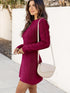 Elegantes Gestricktes Mini-Winterkleid Damen – A-Linie mit Taschen